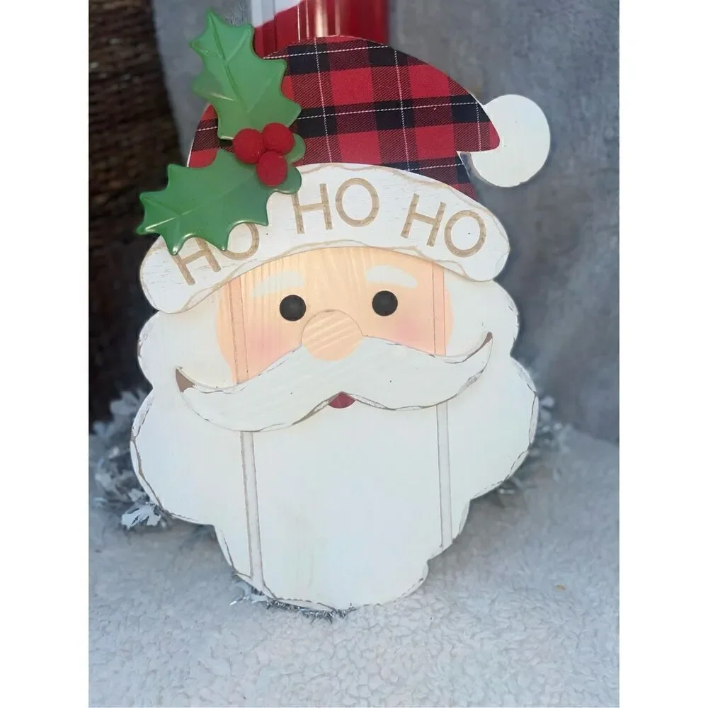 Santa Claus Wood Hanging Sign NWOT